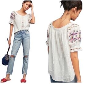 Anthropologie Akemi + Kin embroidered blouse XL
